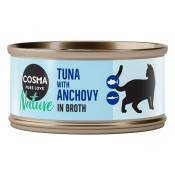 48x70g Cosma Nature thon, anchois - Pâtée pour chat