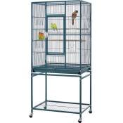 Grande Cage/Volière Oiseaux avec Support Détable à roulettes Cage pour Perroquet Gris du Gabon Canaris Parakeet Calopsitte élégante Pinson 65,5 x