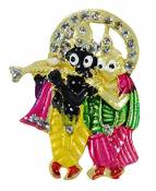 inCAREofGOD Brass Main Broche Religieux Radha Krishna