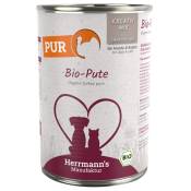 Lot Herrmann's Pure Viande Bio 24 x 400 g pour chien et chat - dinde bio