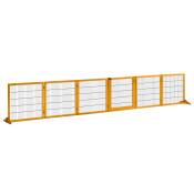 PawHut Barrière de sécurité barriere escalier barrière autoportante pliable 6 panneaux 2 pieds support bois de pin 432 x 36 x 70 cm blanc