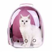 Sac à dos de transport bulle pour chat ou petit chien rose