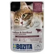 12x85g Bozita Bouchées en gelée Indoor & Sterilised bœuf - Pâtée pour chat