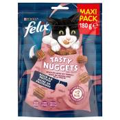 3x180g Tasty Nuggets saumon, truite Felix Friandises pour chat + 1 paquet offert !