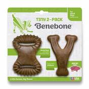 Benebone Tiny 2-Pack Durable Dental Chew/Wishbone for