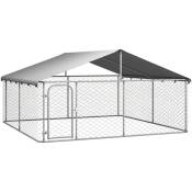 Chenil d'extérieur avec toit Enclos Parc Cage pour chiens 300x300x150 cm 97117