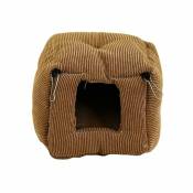 Lit De Hamster Couleur Unie Isolation Cage Accessoires Semi-Fermé Grotte Maison Nid Pour Animaux De Compagnie Rongeur Qinghai Café