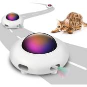Tuserxln - Jouet interactif pour chat pour chats d'intérieur avec plume rotative, jouet électronique interactif pour chat ufo (mode intelligent,