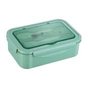 Ahlsen - Bento Lunch Box avec ensemble de couverts 3 compartiments Conteneurs de stockage des aliments Préparation des repas Boîte à lunch Conteneurs