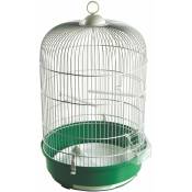 Cage à oiseaux ronde complète avec mangeoire et couverts