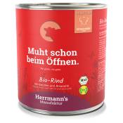 Herrmann's Menu Bio Sensitive 6 x 800 g pour chien - bœuf bio, carottes bio, amarante bio
