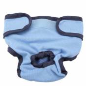 Pantalon Sanitaire Physiologique Pour Chien Sous-Vêtements En Coton Couche (Bleu, M)