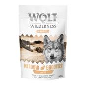 Wolf of Wilderness Bouchées 180 g pour chien - MINI Meadow Grounds - lapin, poulet (petits dés)
