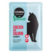 6x50g Cosma Nature poulet, saumon - Pâtée pour chat
