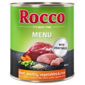 6x800g Menu bœuf, volaille Rocco - Nourriture pour chien