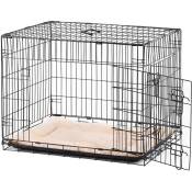 Cage caisse de transport pliante pour chien en métal noir 106 x 71 x 76 cm matelas fourni