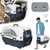 Caisse de transport pour chat 60x40x42,5 cm Caisse de transport pour chat ABS+PP-plastique Caisses de transport pour chien Gris Naizy