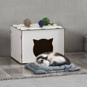 Cube Maison pour chats avec ouverture en forme de chat