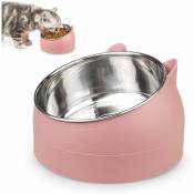 Ensoleille - Ensemble de bols pour chat, bol amovible en acier inoxydable, bols d'alimentation pour chat, plate-forme inclinée à 15° bol