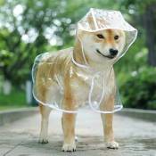 Ensoleille - Manteau imperméable pour chiens de petite taille et chats, avec capuche, réglable, en pvc, transparent, et ultra-lége s, Ensoleillé
