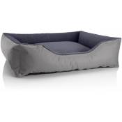 Lit pour chien Beddog TEDDY,canapé,coussin, panier corbeille lavable avec bordure:XL, rock-flow (gris/gris)