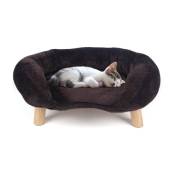 Maxxpet - Coussin pour chat 50x40x13 cm - Convient comme lit pour chien - Lit pour chat en forme de beignet moelleux - Gris