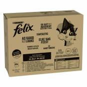 80x85g Mégapack Felix Tendres Effilés thon, saumon, cabillaud, colin - Pâtée pour chat