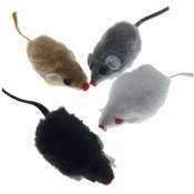 Animallparadise - 4 Souris poils ras 5 cm jouet pour chat.