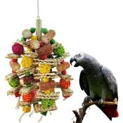 Jouets pour perroquets, jouets pour oiseaux à mâcher en épi de maïs naturel, adaptés aux aras de petite et moyenne taille, aux perroquets gris
