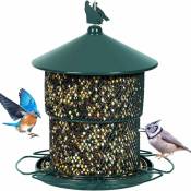 Mangeoire à oiseaux,Mangeoire pour oiseaux sauvages en métal à suspendre à l'extérieur, capacité de graines, tube en maille, mangeoires pour graines