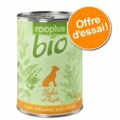 1x400g zooplus Bio poulet bio, carottes - Pâtée pour chien