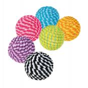 Animallparadise - 6 balles spirale 4,5 cm pour chat, Couleur aléatoires Multicolor