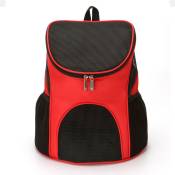 Linghhang - Pet Portable Backpack (Red-S) Breathable Lightweight Foldable Outdoor Backpack Travel Hiking Camping - red