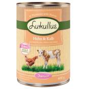 6x400g Junior poulet veau Lukullus - Aliment pour Chien