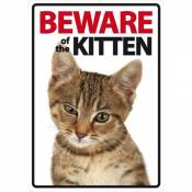 Magnet & Steel Beware of the Kitten Animal Sign