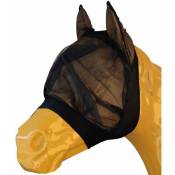 S, Noir: Masque pour chevaux en filet anti-moustique modèle Soft Fly Mask