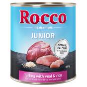 24x800g Junior dinde, cœurs de veau, riz Rocco - Nourriture pour chien