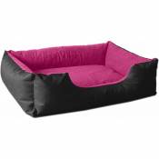 BedDog® LUPI lit pour chien de S à XXXL, 24 couleurs au choix, coussin de chien, lit pour chien, panier pour chien:L, BLACK-PASSION (noir/rose)