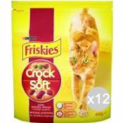 Friskies Lot 12 Chat Crock & Soft 375 Boeuf Poulet