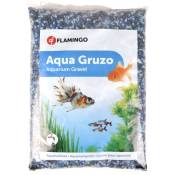 Gravier Gruzo Fin Bleu Noir Bleu foncé 1 kg pour aquarium Flamingo Bleu