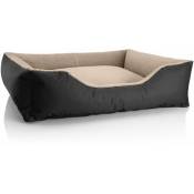 Lit pour chien BedDog® TEDDY,canapé,coussin, panier corbeille lavable avec bordure:XL, NAMIB-BLACK (noir/beige)