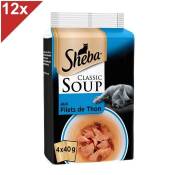 SHEBA Soupe 48 Sachets fraîcheur aux filets de thon pour chat 40g (12x4)