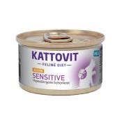 24x85g Sensitive poulet Kattovit - Pâtée pour chat