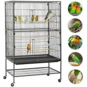 Cage à oiseaux en métal avec roulettes 79 x 52x 132