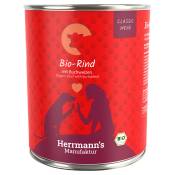 Herrmann's Menu Bio Classic 6 x 800 g pour chien - bœuf bio, sarrasin bio