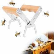Lève-cadres en acier inoxydable, un outil pour l'apiculteur Pince pour cadres de ruche - silver