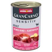 Lot animonda GranCarno Adult Sensitive 24 x 400 g pour chien - pur bœuf, pommes de terre