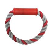 rond de corde avec poignée plastique rouge h7*4*1cm - 1 coloris rouge/gris