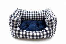 Vichy Comfort Cot pour chiens à carreaux bleu marine 50x38 cm Musqui