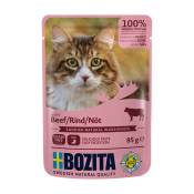 12x85g Bozita Bouchées en sauce bœuf - Sachet pour chat